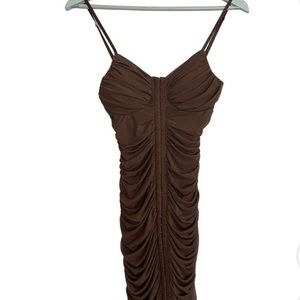 Boutique bought ruched dark brown dress